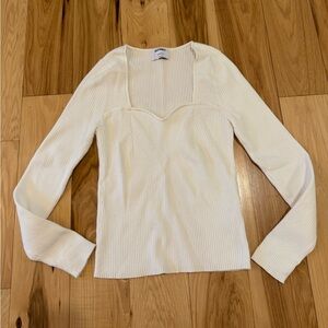 Ribbed sweetheart sweater top